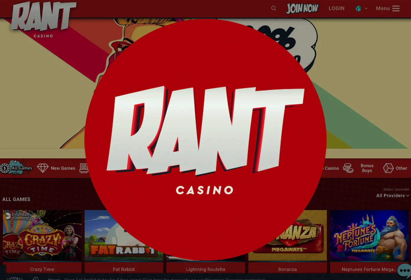 Affiliate-Landing-Vorschau für Rant casino
